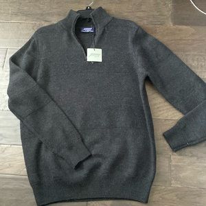 Jeremy Argyle 1/4 zip textured 100% Merino wool sweater
